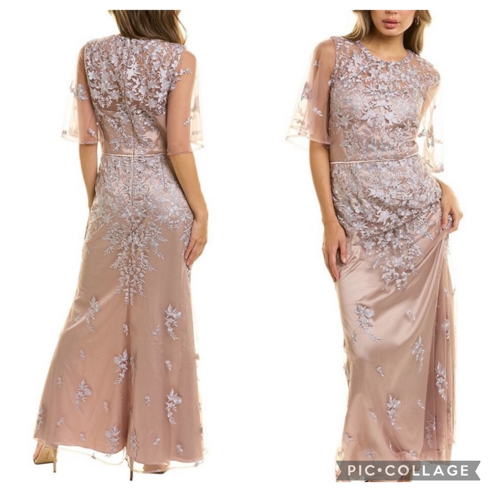 Js Collection floral embroidered evening gown - Picture 2 of 11